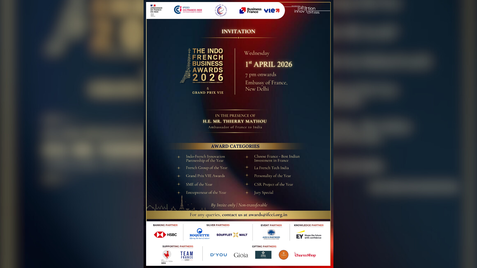 Indo-French Business Awards 2026 & Grand PRIX VIE