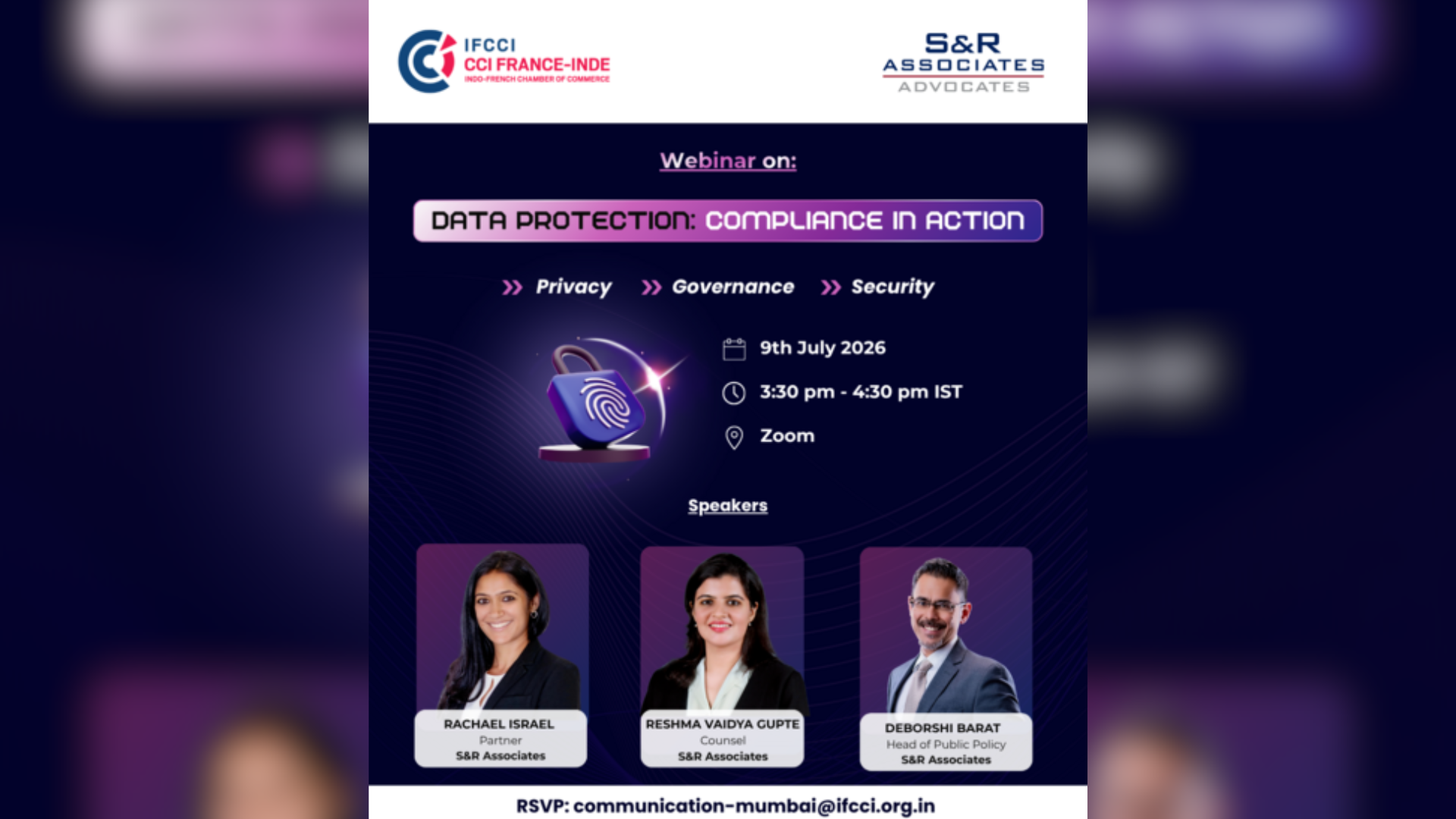 Webinar | IFCCI x S&R Associates | 9th July 2026 | Data Protection: Compliance in Action